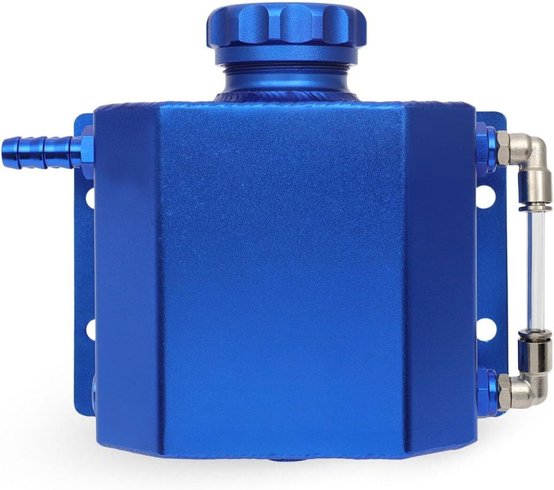 1L Universal Aluminum Radiator Coolant Overflow Bottle Recovery Water Tank Blue