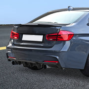 DURAFORCE Rear Bumper Lip Diffuser LED Light for BMW F30 F31 M Sport 2012-18 Carbon Style