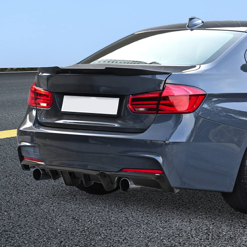 DURAFORCE Rear Bumper Lip Diffuser LED Light for BMW F30 F31 M Sport 2012-18 Carbon Style