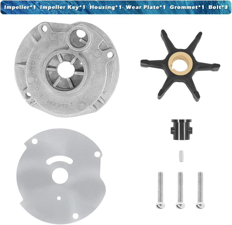 382468 Water Pump Impeller Kit for Johnson Evinrude OMC 10 15 18 20 25 HP 18-337