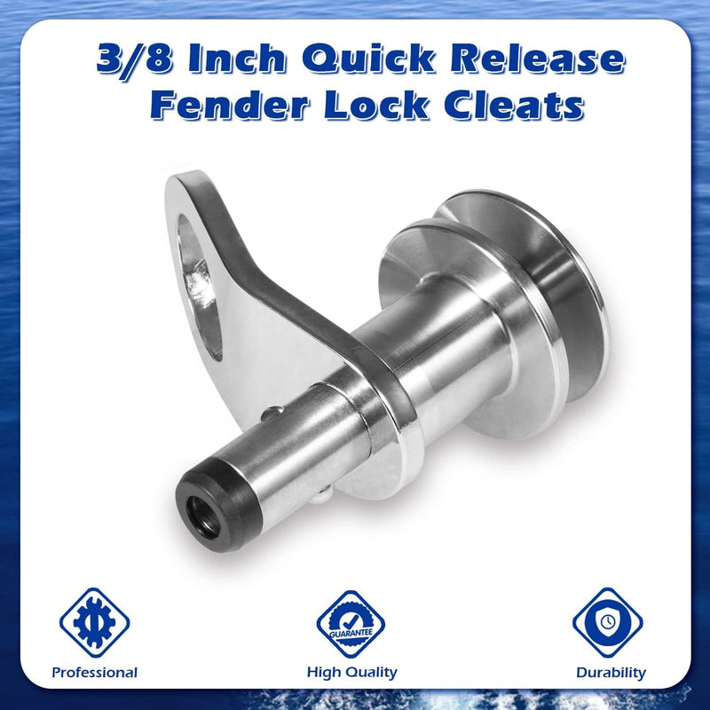 3/8 Marine Stainless Steel Quick Release Boat Fender Holder Kit with Rope