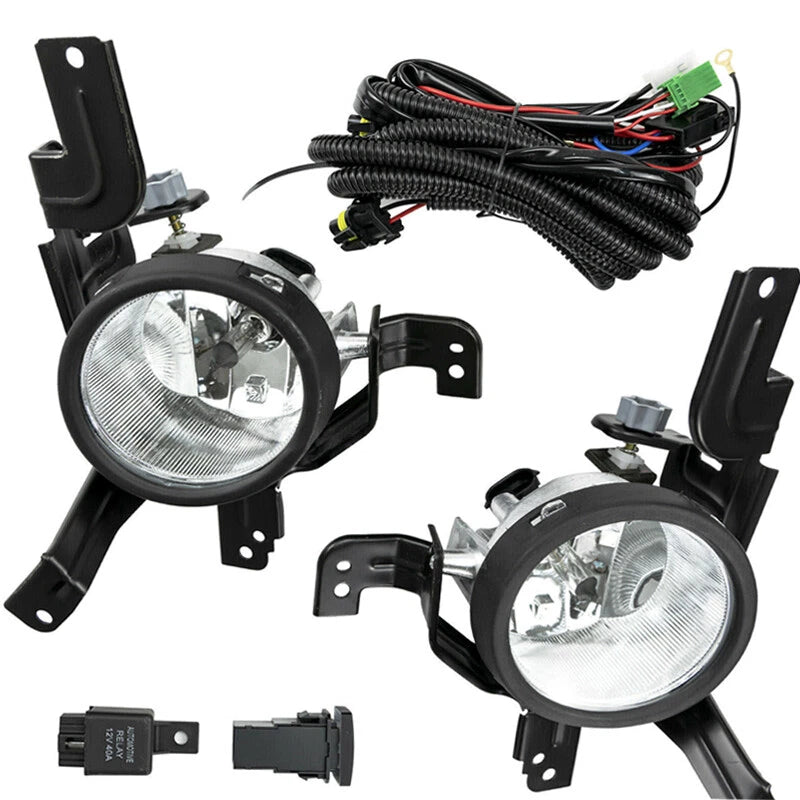 DURAFORCE Fog Light Assembly for 2007 2008 2009 for Honda CRV Switch Wiring Kit Clear