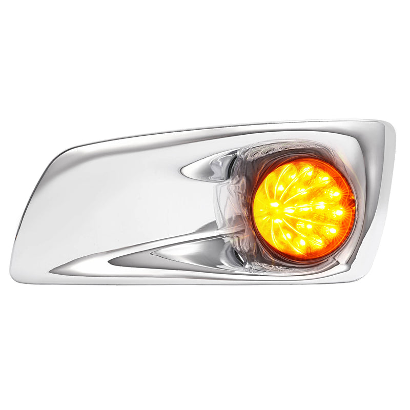 Left LED Fog Light Lamp with Chrome Bezel Clear Lens for Kenworth T660 2007-2017