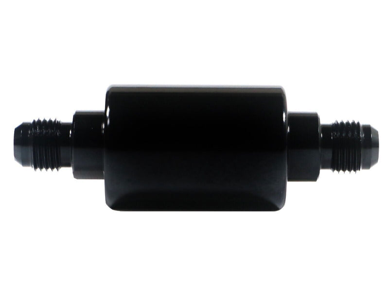 -6AN Inline Fuel Filter High Flow 100 Micron Cleanable AN6 6AN Black Universal