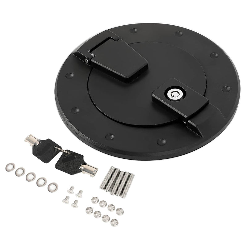 DURAFORCE Locking Fuel Door Gas Tank Cap Cover Aluminum Black For Hummer H2 2003-2009