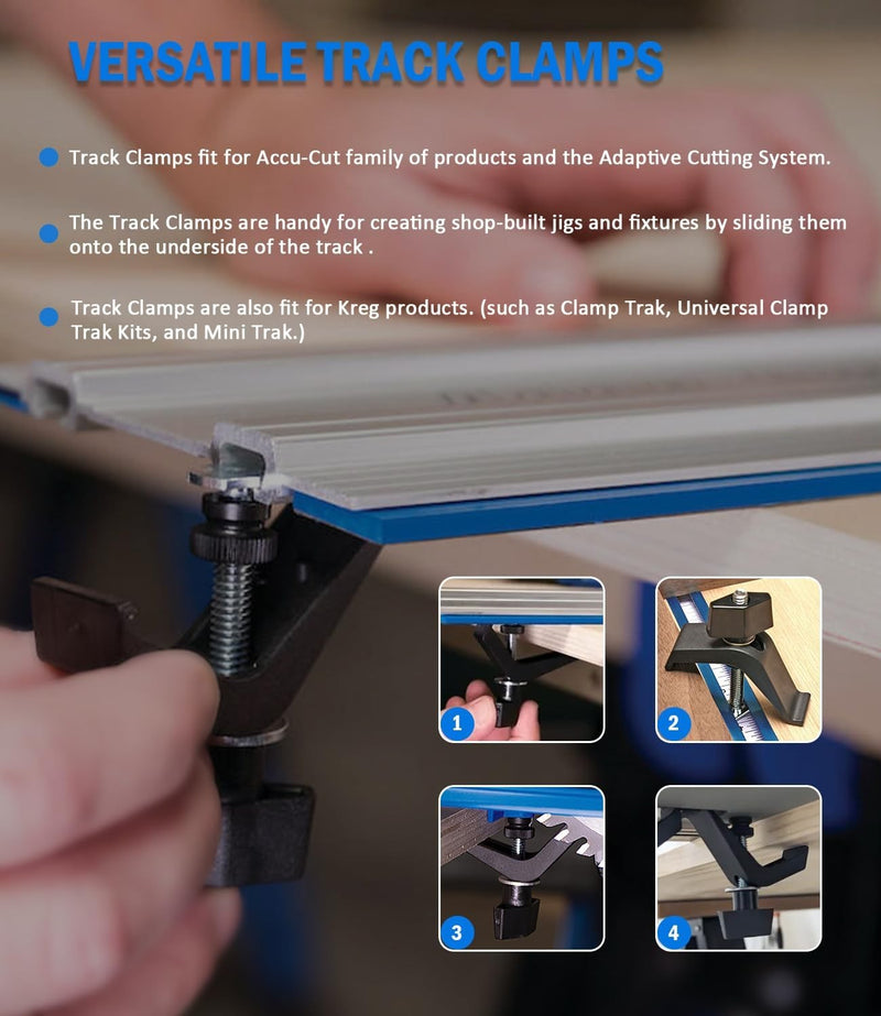 KMA7520 Track Clamps for Kreg Accu-Cut Saw Guide Clamp Trak Mini Trak 2 Pack