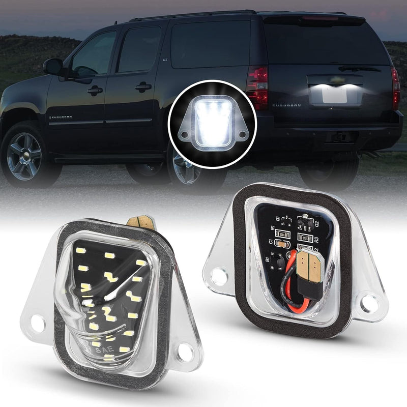 2X LED License Plate Tag Light Lamp for 2007-2014 Chevy Tahoe Suburban GMC Yukon