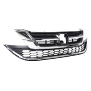 DURAFORCE Front Bumper Upper & Lower Grille ABS Chrome for Honda CRV CR-V 2010 2011