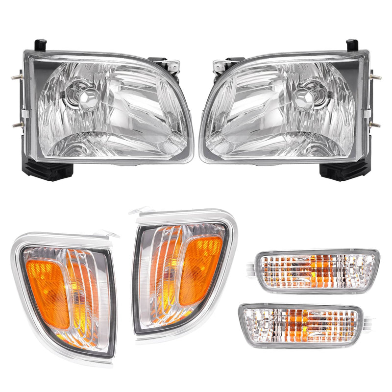 DURAFORCE Headlights Corner Signal Lights With All Bulbs for Toyota Tacoma 2001-2004 Pair