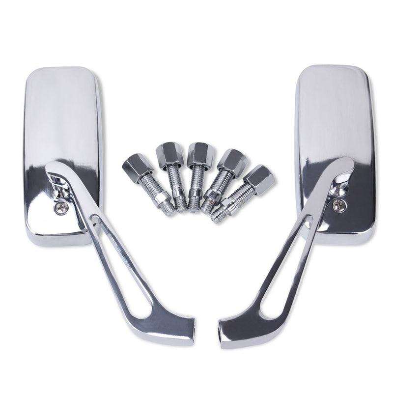 Chrome Rectangle Side View Mirrors for Kawasaki Vulcan VN 500 750 800 900 1500