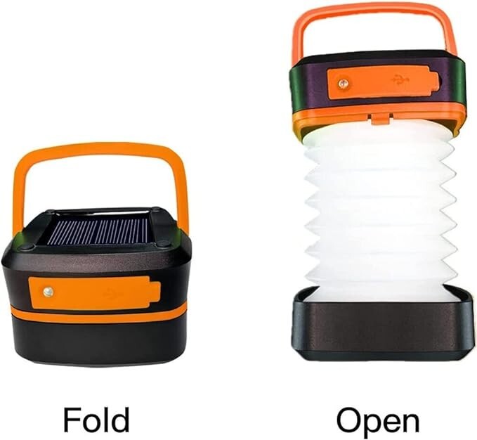 Solar Rechargeable LED Flashlight Camping Tent Light Torch Lantern Lamp
