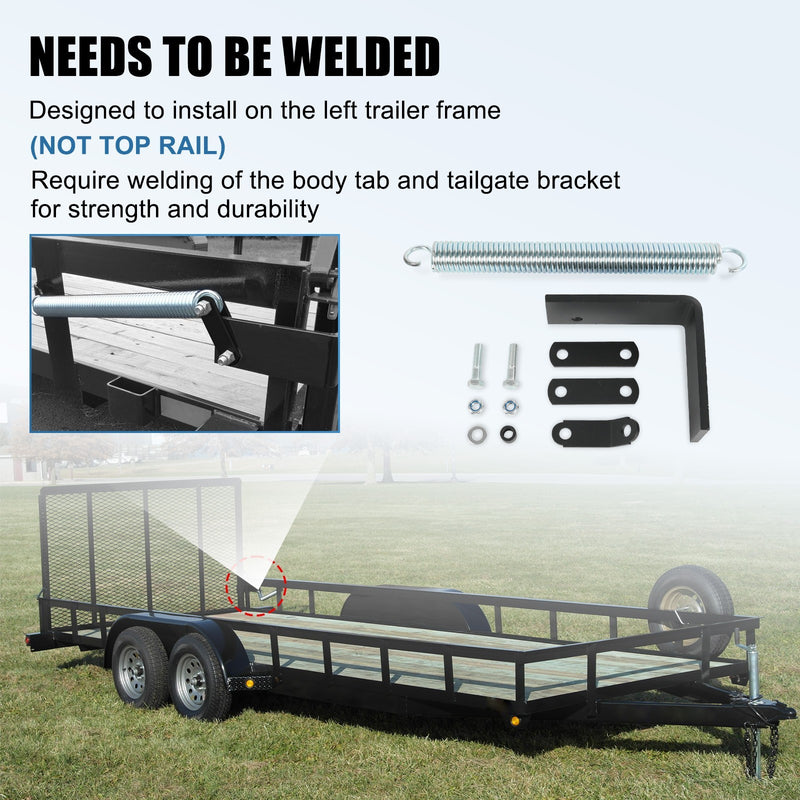 Left Trailer Tail Gate Spring Lift Assist Kit for Utility Trailers Lift Support