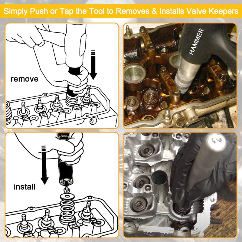 36050 Valve Keeper Installer Remover Tool 4.5-7mm for Toyota 4 Cylinder Chrysler