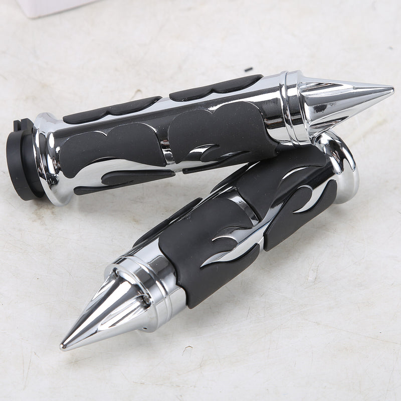 1 Inch Chrome Handle Bar Hand Grips for Harley Touring Road King Street Glide 88