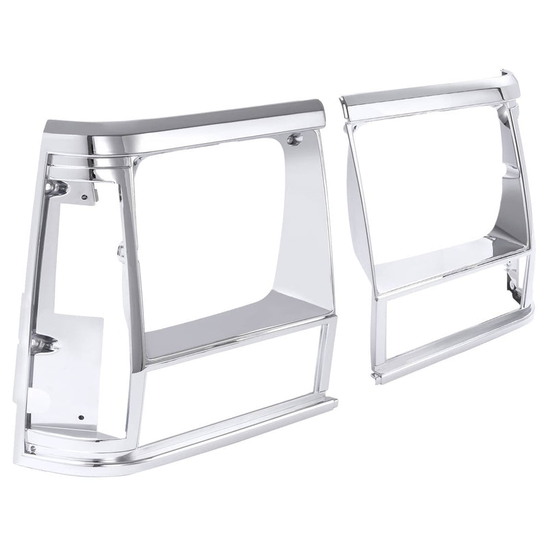 DURAFORCE Headlight Bezel Trim for Jeep Cherokee 91-96 Comanche 91-92 Chrome 2PCS