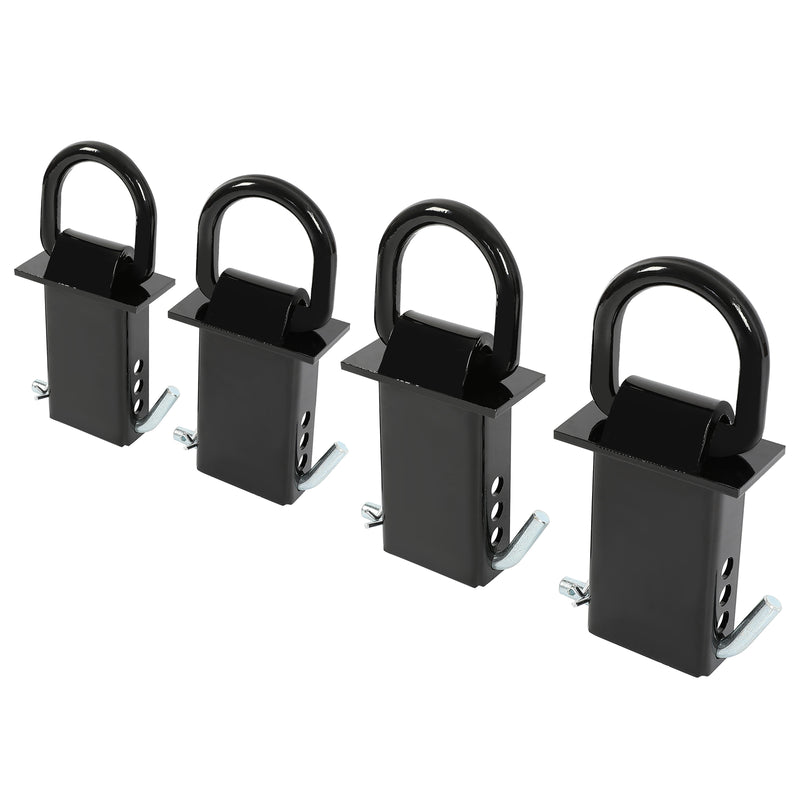 Heavy Duty 4 Pack Trailer Adjustable Stake Pocket D-Ring Zinc 2x4 16200LBS