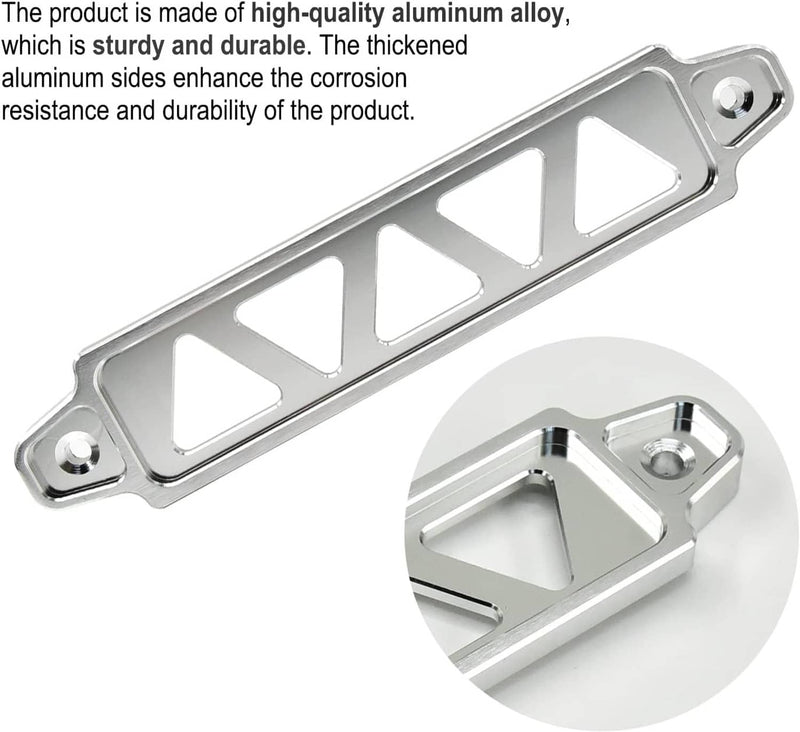 Aluminum Car Battery Hold Tie Down Bracket Mount Kit with J-Hooks Bolts Silver