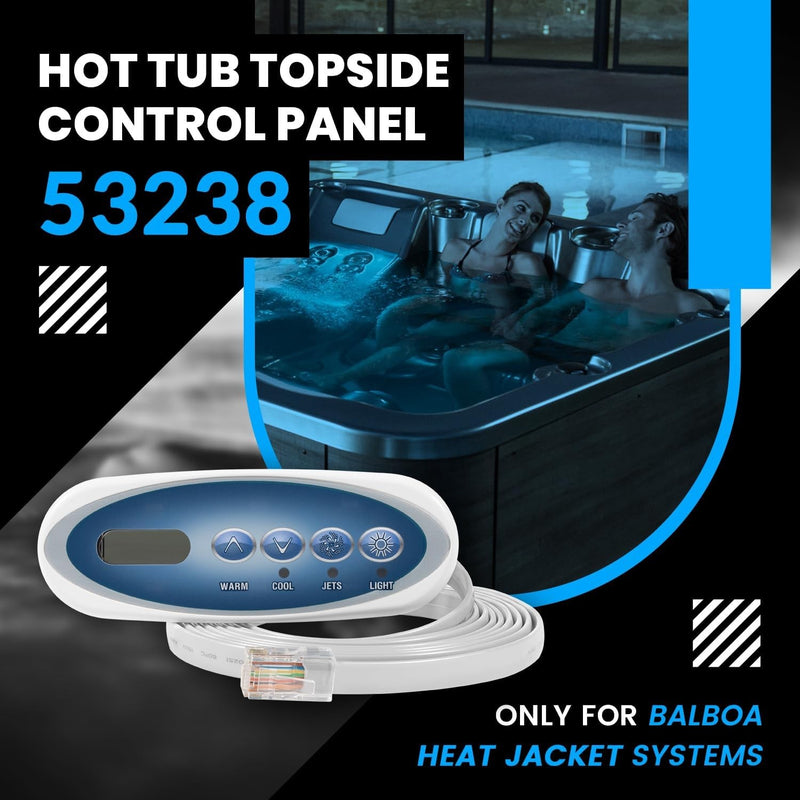 53238 Topside Control Panel 4-Button for Balboa Mini Oval Heat Jacket 7 in