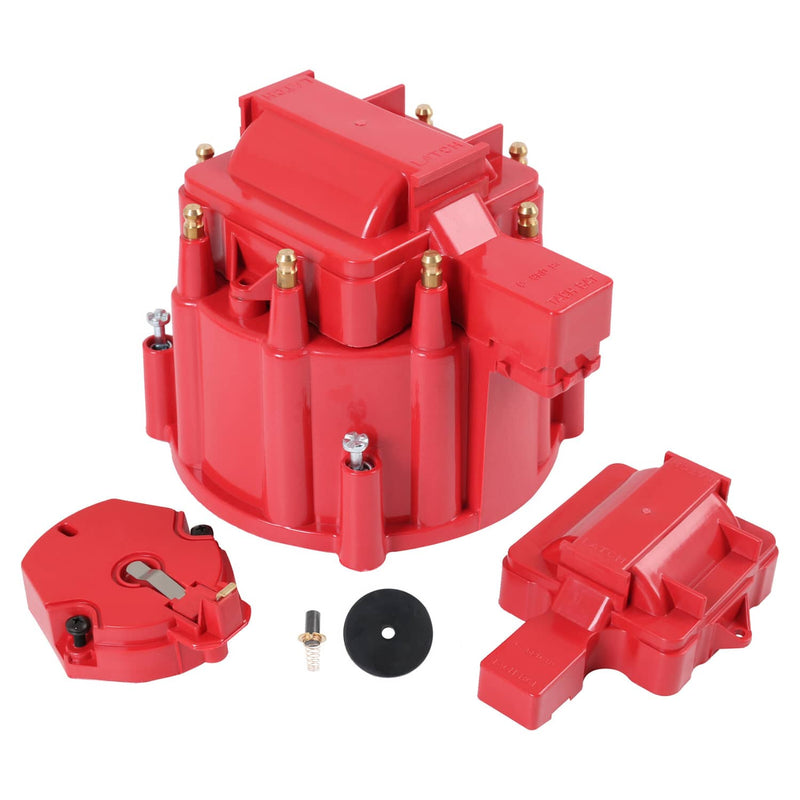 HEI Distributor Cap Rotor Kit for Chevy GM SBC BBC 305 327 350 454 Red