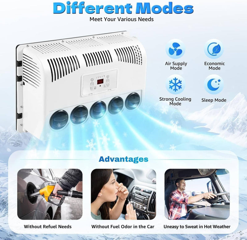 11000 BTU 12V Truck Air Conditioner Split AC for Semi Bus RV Caravan