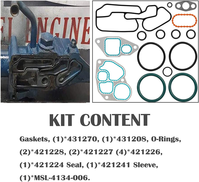 1823182C95 Oil Cooler Mounting Gasket Kit for International DT466E 1993-1997