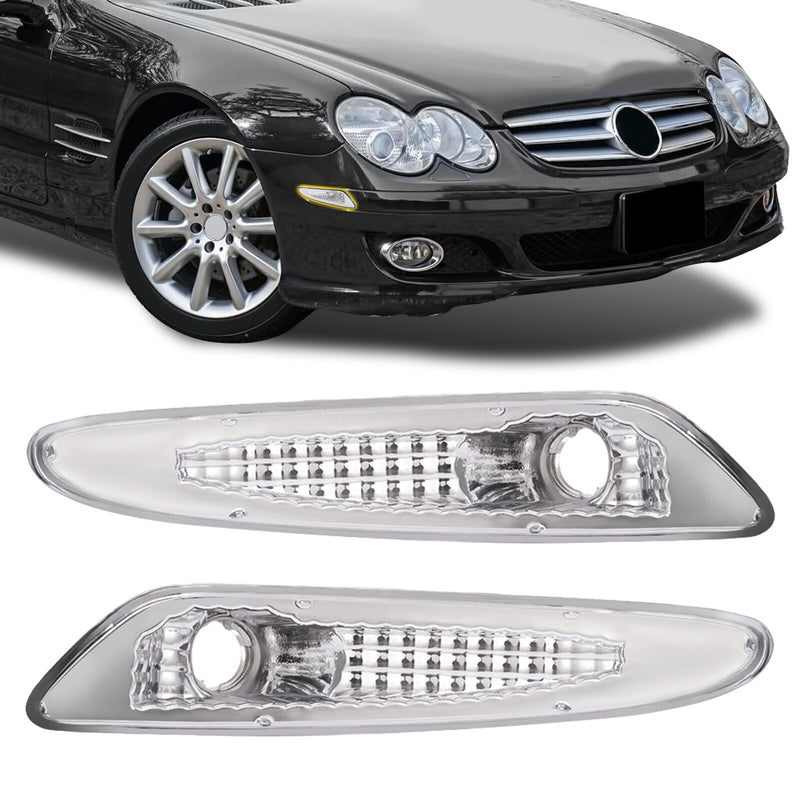 Clear Bumper Side Marker Lights for Mercedes Benz R230 SL Class 2003-2006 Pair