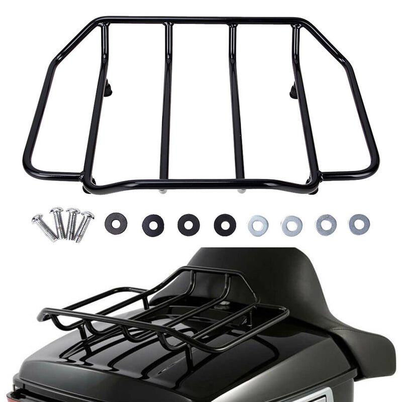 53665-87 Black Luggage Top Rack for Harley Touring Road King Street Glide