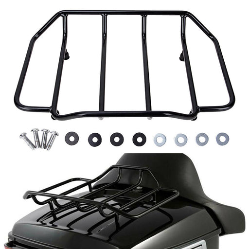 DURAFORCE 53665-87 Black Luggage Top Rack for Harley Touring Road King Street Glide