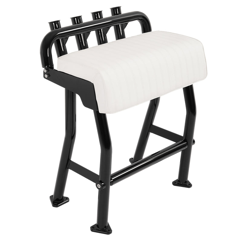 29" Leaning Post Seat w/ 4 Rod Holders Aluminium for Centre Console Boat
