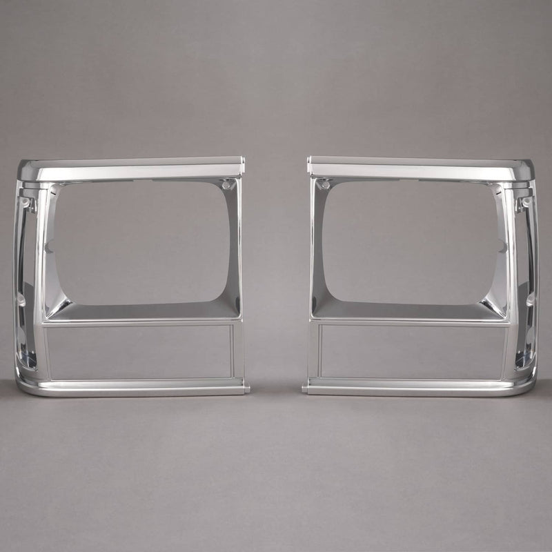 DURAFORCE Headlight Bezel Trim for Jeep Cherokee 91-96 Comanche 91-92 Chrome 2PCS
