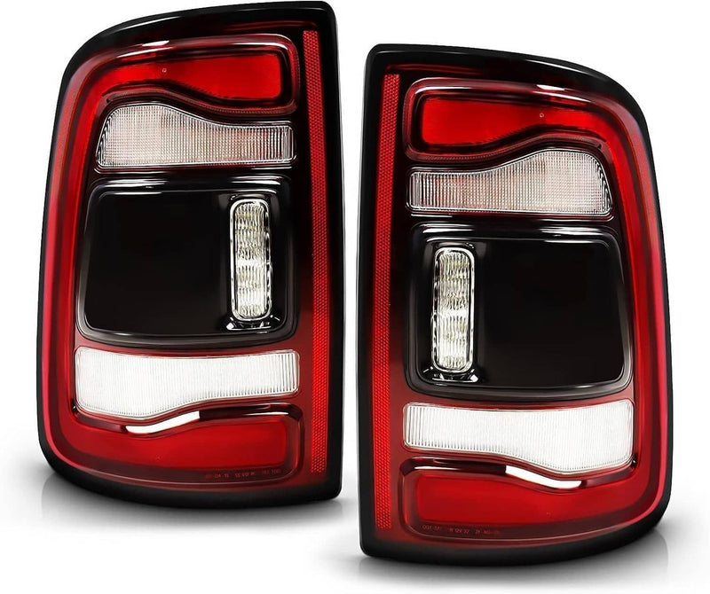 2Pcs LED Tail Lights w/Blind Spot for Dodge RAM 2500 3500 2019-2024 Black Bezel