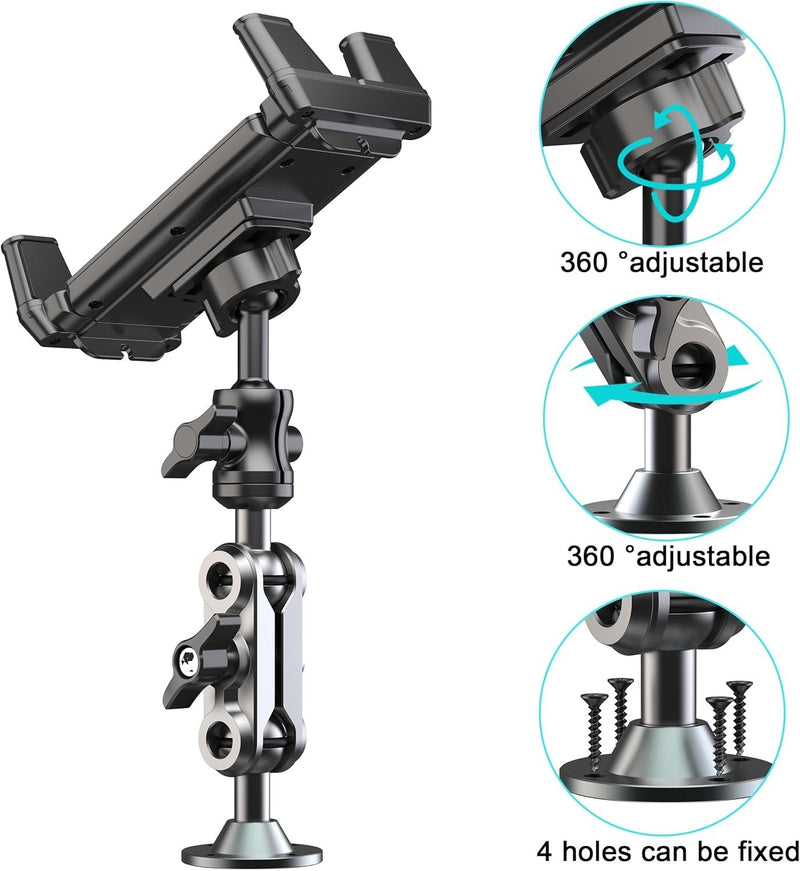 Tablet Mount for Truck Heavy Duty Drill Base Phone Holder for Car Dashboard Wall