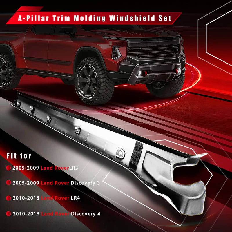 Front Wind Shield Post A Pillar Molding Trim Set for Land Rover LR3 LR4 2005-16
