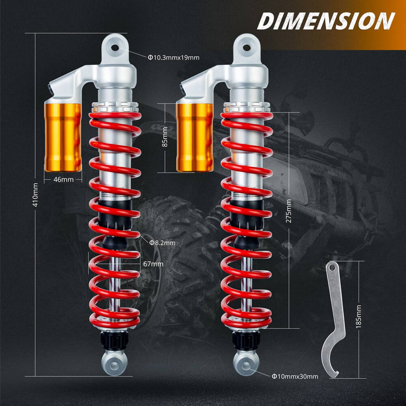 2PCS Adjustable Front Air Shocks Absorbers Set for Honda TRX450R TRX400EX ATV