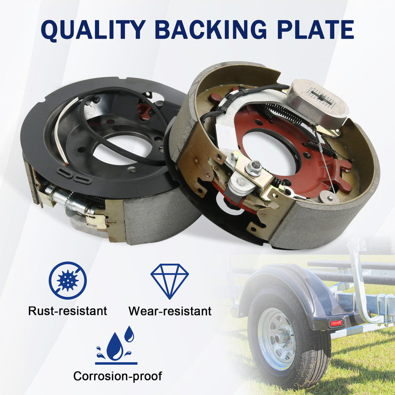 Electric Trailer Backing Plate Brake 12-1/4 x 3-3/8 for Dexter 8K Axle Set