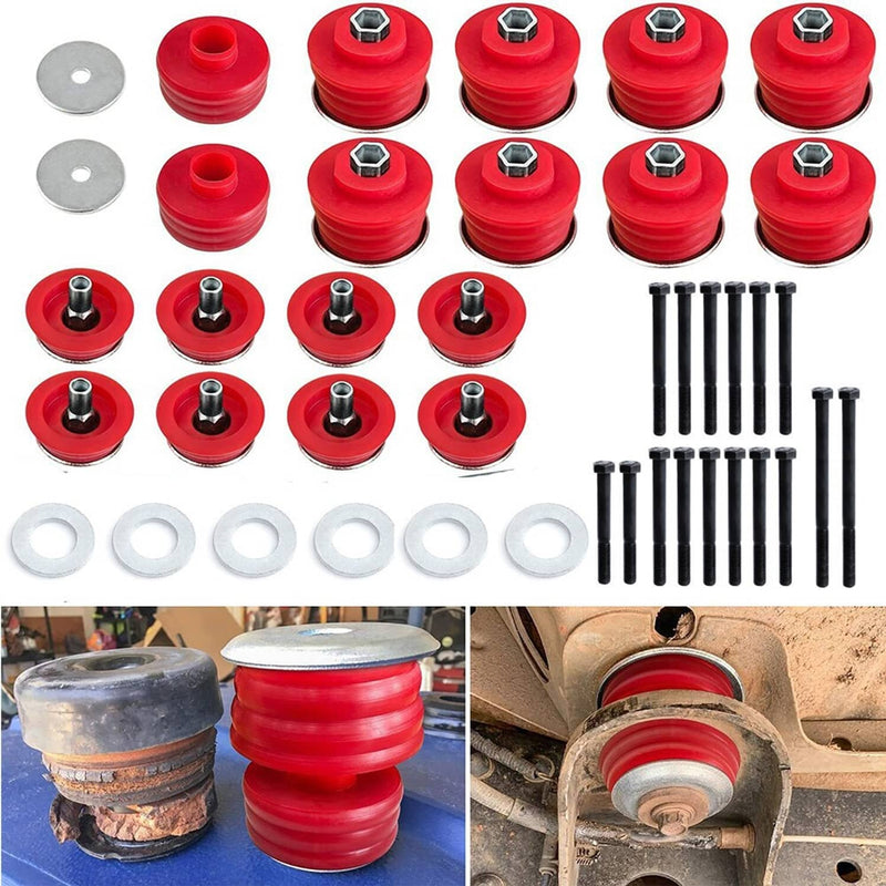 KF04060BK Red Body Mount Bushing Kit for Ford Super Duty F350 2008-2016 2WD 4WD