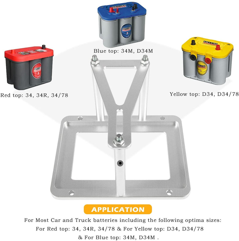 551181 Universal Aluminum Battery Tray Hold Down Trunk Relocation Box