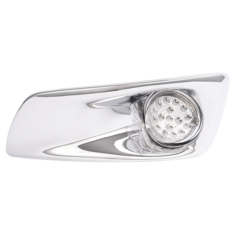 Left LED Fog Light Lamp with Chrome Bezel Clear Lens for Kenworth T660 2007-2017