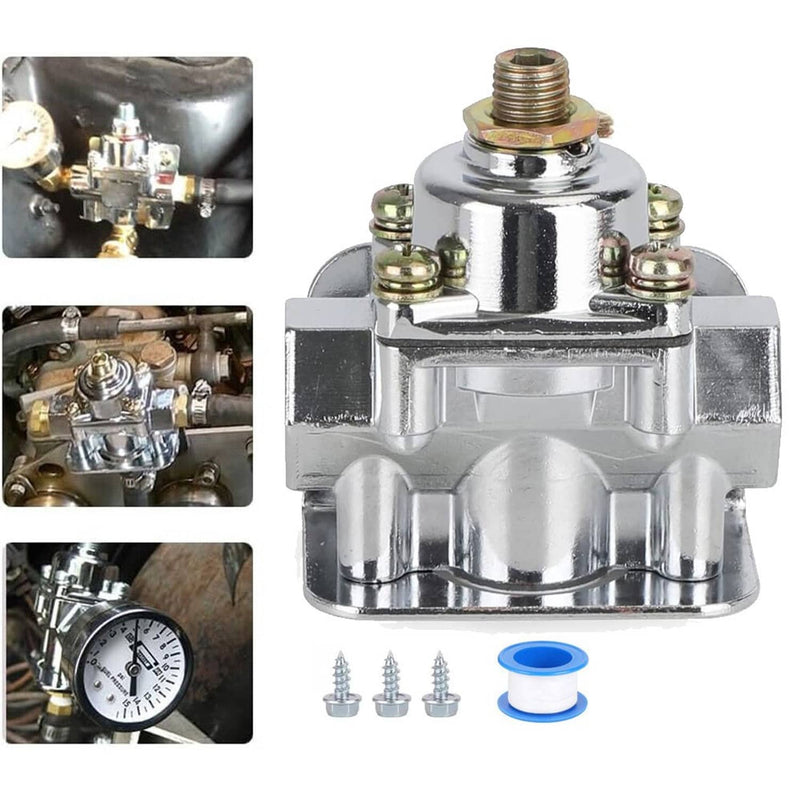 12-803 Fuel Pressure Regulator Carburetor Chrome for Holley 2 Port 4.5-9 PSI