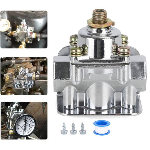DURAFORCE 12-803 Fuel Pressure Regulator Carburetor Chrome for Holley 2 Port 4.5-9 PSI
