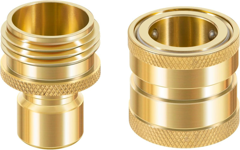 22729 Hose Quick Disconnect Set Heavy Duty Brass 3/4 Inch GHT Male Female