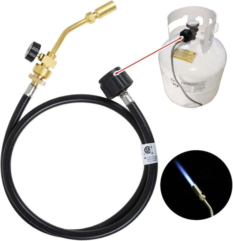 Mapp Propane Gas Tank Turbo Hose Adapter Torch Kit Brazing Soldering Welding