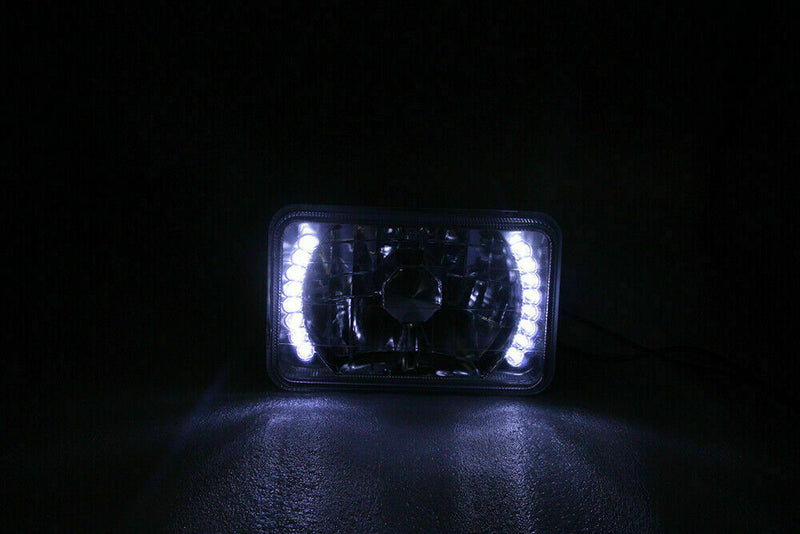 DURAFORCE 4pcs 4x6" LED Halo Headlights DRL Beam For Chevy C10 Pickup truck 1980-1986