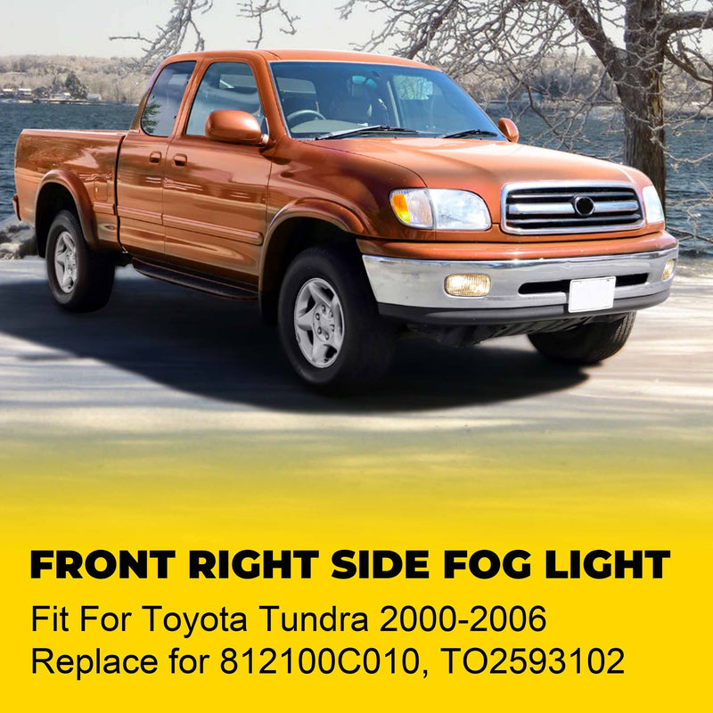Fog Light Assembly Passenger Clear Lens with Bulb for Toyota Tundra 2000-2006
