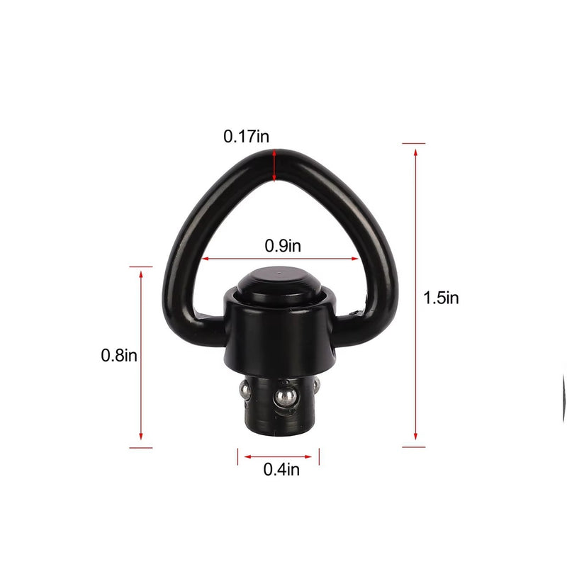 4PCS 1 Inch QD Sling Swivel with Heavy Duty Mount Quick Detach Push Button Attac