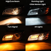 DURAFORCE Chrome Bezel LED DRL Headlight Headlamp Driver Side for Chrysler 300 2011-2023
