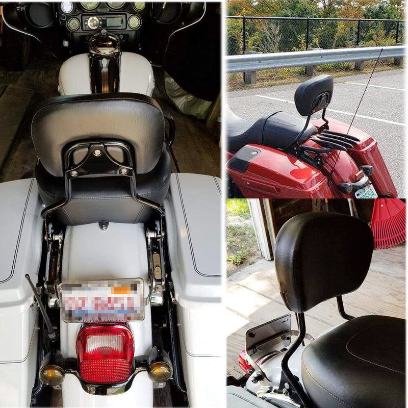 Backrest Sissy Bar Luggage Rack & Docking Kit for Harley Touring Glide 2009-2024