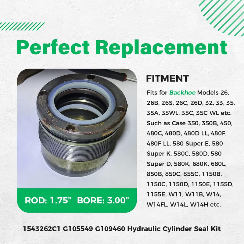 1543262C1 Loader Lift Cylinder Seal Kit for Case 580C 580D 580SD 580E