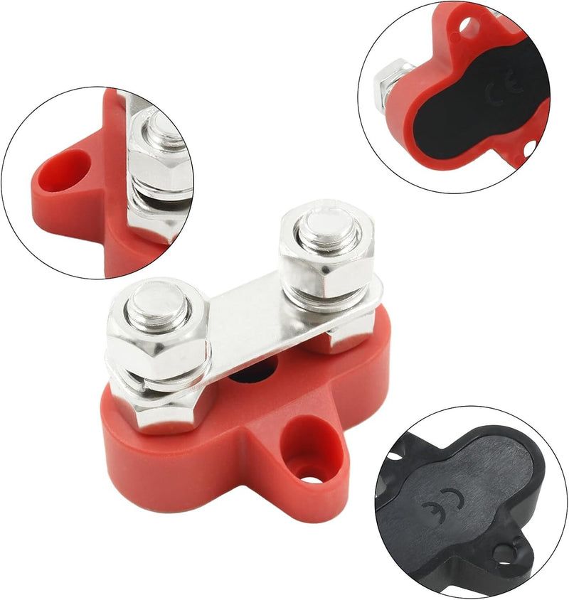 M8 Dual Stud Battery Power Distribution Terminal Block Positive Negative Busbar