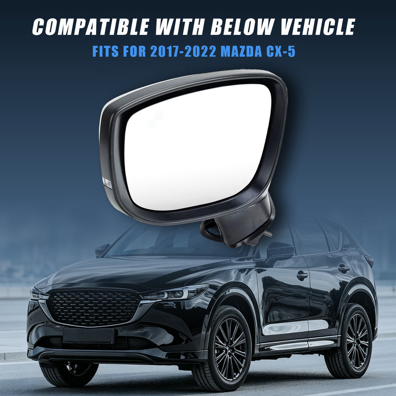 Left Driver Side Mirror for Mazda CX-5 2017-2024 BSM Power Turn Signal
